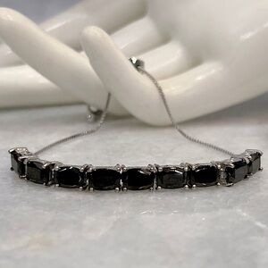 Shungite Sterling Silver BOLO Bracelet